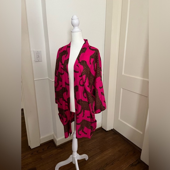 Emerson Fry fete kimono pink yarrow cheetah XS/S - Picture 2 of 8